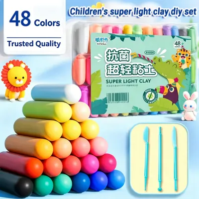 12/24/36/48 Colors Ultra Lightweight Air-Drying Modeling Clay Plasticine Set Childrens Toys Best Kids Gift