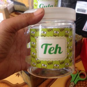 D12-TOPLES GULA KOPI TEH TAHAN AIR DAN MINYAK WATERPROOF STIKER TOPLES KERROPI KEROPI