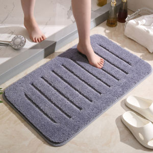 Bathroom Antiskid Shower Floor Mat Thick Flocked Toilet Mat Bath Mat Quick Dry Bedroom Living Room Carpet Household Kitchen Door Mat Entrance Absorbent Anti Slip Foot Mat