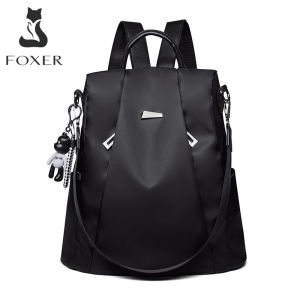 FOXER Oxford cloth lady backpack large capacity travel backpack lady soft business briefcase female fabric casual shoulder bag