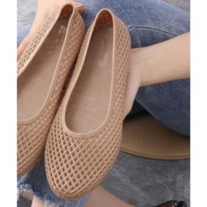 Sandal Selop Slip On Jelly Wanita Motif Jaring Bolong Ujung Bulat 1767