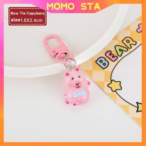 MOMO Cute Luminous Capybara Keychain Bag Key Ring Backpack Pendant Decoration For Kids Gift