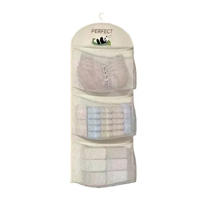 Panda Hanging Underwear Socks Organizer Mesh Multi Layer Storage Bag