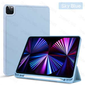 Pencil Holder Case For iPad Pro 11 M5 M4 Pro 13 Air 13 M2 /Pro 12.9Air 4 Air 5 Air 11 M2 M37/8/9th Generation 10.210th Gen 11th (A16)5/6h Air 2 Pro 9.7Air 3 Pro 10.5Mini 5 Mini 6 Mini 7 A17 Pro 8.3 Smart Protective Silicone Case