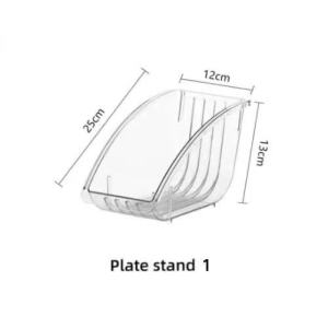 Home Signature Acrylic Kitchen Plate Bowl Organizer Transparent Rack Bowl/Plate Organizer Display