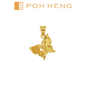 Poh Heng Jewellery 24K Butterfly Dance Pendant in Yellow Gold [Price By Weight]