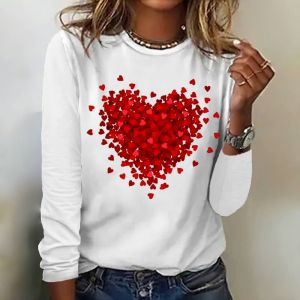 [Local Stock] ZEEMIN Autumn Love 3d Print Long SleeveT-Shirt Casual Womens Clothing Long Sleeve T-shirt Fashion Casual Oversized Tops Tees Female