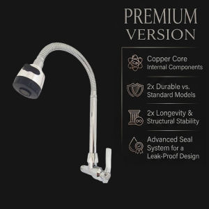 AT-333444 AT-333555 Kitchen Faucet 360° Flexible Dual Mode Wall Mount Sink Pillar Mount Basin Water Tap