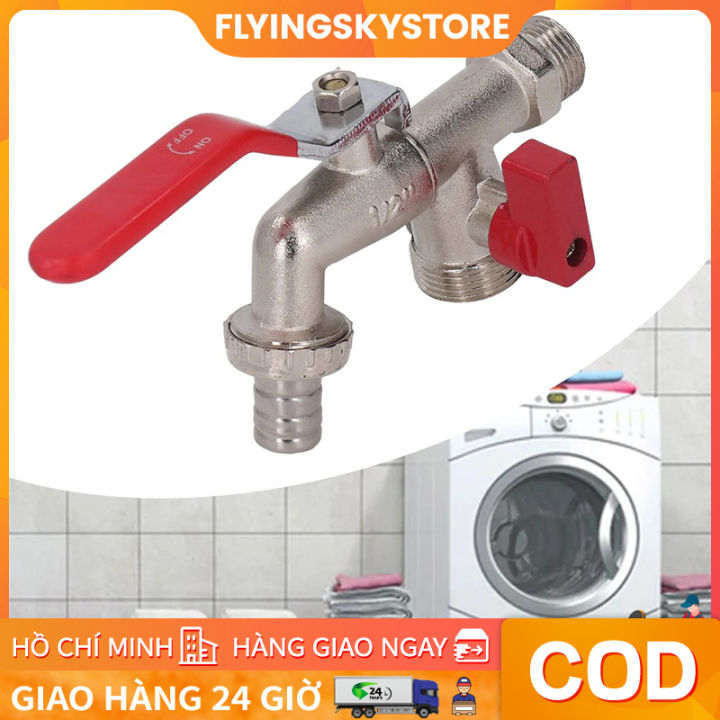 【Giảm giá】1 trong 2 ra vòi bền Vòi chống ăn mòn máy giặt van bi vòi 3 ...