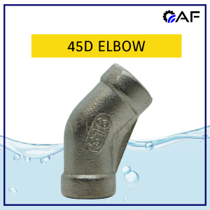 Stainless Steel SS316 45D Elbow Fitting 1/8” to 4” NPT/BSPP Equal Female Thread Class #150 Pipe Adapter Connector