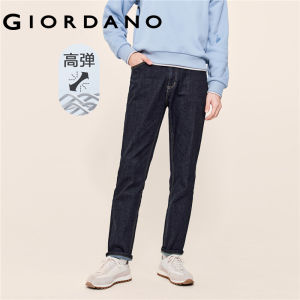 GIORDANO ผู้ชาย  กางเกงยีนส์ทรงหนวด ทรงเอวสูงปานกลาง ทรงเดนิม 5 กระเป๋า ทรงเข้ารูป ทรงเดนิมลำลอง 18112072