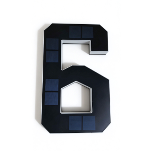 FANGAN No Wiring Solar Lighted House Numbers Light 6.7IN Waterproof LED Address Numbers Signs Address Sign Illuminated Exterior Solar Digital Doorplate Yard