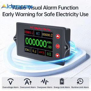 Aideepen AC 80-260V 0-100A 2-inch TFT Color Screen Multifunction Digital AC Voltage and Current Meter Power Monitoring Power Frequency Energy Multimeter