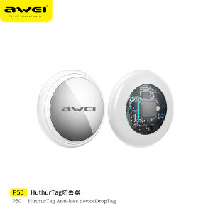 Awei P50 Mini Anti Loss  GPS Locator Smart Trackers Location Device With Alerts Buzzer Wallet Luggage Key Pet Kids Finder Tag Tracker Compatible With Apple iPhone iPad Mac Support Find My App