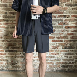 MNO.9 Short pants K55 กางเกงขาสั่นผช กางเกงขาสั้นชาย ลําลองสไตล์โอปป้า กางเกงสแลคขาสั้นผู้ชาย ทรงสม็อคหลัง กางขาสั้นชาย กางเกงขาสั้นผช