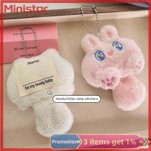 Ministar Cartoon Cute Cat Plush Toy Doll Keychain Fluffy Soft Stuffed Toy Backpack Bag Pendant Keyring Gift For Kids Girlfriend