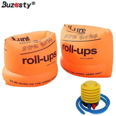 Buzesty 2Pcs/Set Kids Swimming Arm Rings Inflatable Toy Swimming Arm Bands Ring Outdoor Summer Swimming Pool Beach Water Toy Float Sleeve Swim Trainers