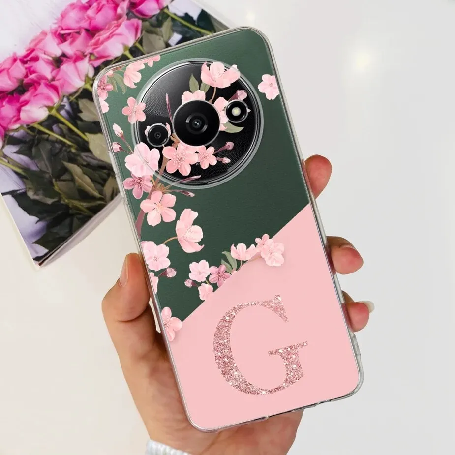 TTSWJBD Cover Per Xiaomi Redmi A3 E Vetro Temperato Custodia Con Cordino Silicone Trasparente Morbida Cover Cellulare Girocollo Collana Necklace Protettiva Bumper Antiurto TPU Case, Nero - Foto 8