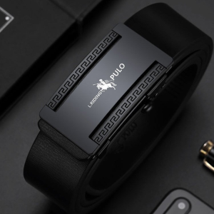 Cowhide Automatic Buckle Waist Gold Edge White Cowhide Automatic Buckle Belt Belt Abrasion Resistance