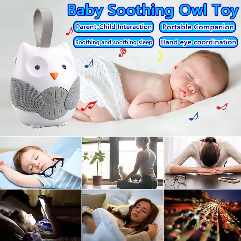 【Ghopeful】Baby Sleep God Soothing Sleep Music Player Cute Owl Toy 0-3 Year  Old Baby Toy Music Light Wireless Bluetooth Speaker RGBLED Night Light USB 