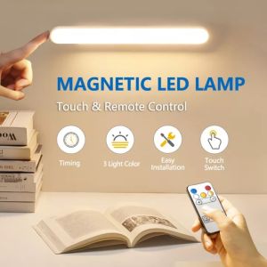 SANX Magnetic Study Desk Table Lamp Rechargeable Wardrobe Closet Cabinet USB Led Night Light Touch Sensor for Bedroom Student Lampshade for Study Table