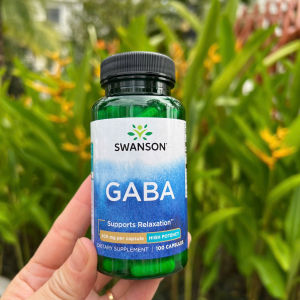 Viên uống tác dụng mạnh giúp ngủ ngon thư giản Swanson GABA 500mg 100 Viên Của Mỹ