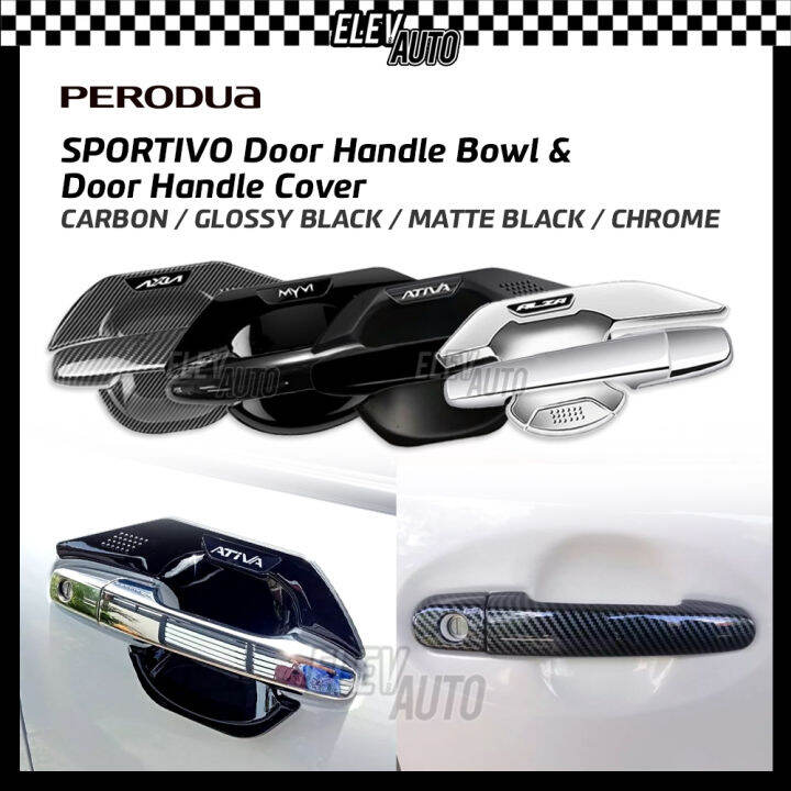 Perodua Series SPORTIVO Door Handle Cover Bowl Carbon Chrome ...