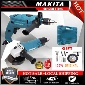 MAKITA Original 2 IN 1 Impact Drill Angle Grinder Set 850W Heavy Duty Toolbox With Grinder And Drill