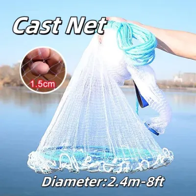 Jala Ikan Hand Casting Net Frisbee Fishing Net Cast Net Jaring Ikan Jala Ikan 10 Kaki Fishing Net Throw Bubu