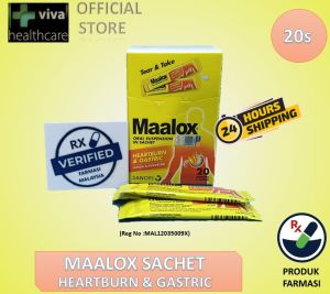 Maalox Sachet Oral Plus Suspension Gastric Heartburn Relief Sac 20s Sanofi Antacid Simethicone