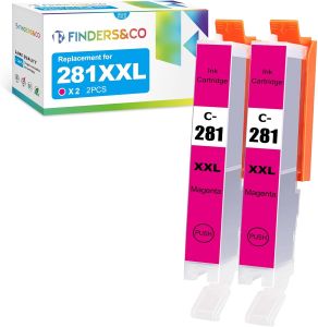 CLI-281 XXL Magenta Ink Cartridge Replacement for Canon 281XXL M Work with Canon PIXMA TR7520 TR8520 TS6320 TS8120 TS8320 TS9120 (2X CLI-281XXL M)