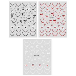 French Tips Nail Art Stickers Self-Adhesive Nail Decals Bows Lines Nail Sticker Manicure Accessories for Nail Art Decors