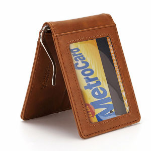 Multi Functional Mens Wallet RFID Card Bag Anti-theft Brush Multi Slot USD Money Clip Card Bag