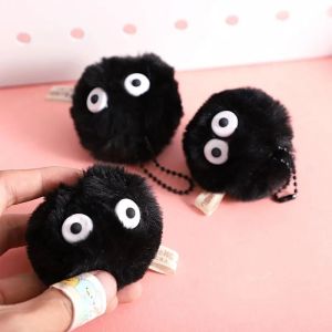 Cute Black Coal Ball Plush Keychain Black Coal Elf Pendant Suitable for Miyazaki Hayao Anime Fans Backpack Charm Gift