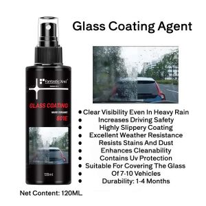 120ML Car Glass Coating Agent Rainproof Agent Effective Glass Film Removal Clear Vision Hydrophobic Coating Suitable For Windshield Rearview Mirror Isolation Of Acid Rain