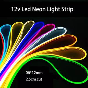 2025Angelila 12V 6X12mm LED Neon Strip Lights for DIY Signage Waterproof LED Sign Lamp for Wall Display Decoration SOLD PER METER (12 Colors for you choose)KULUTGBV