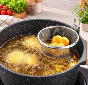 Rổ Lưới Inox 304 Vớt Thực Phẩm Có Tay Cầm – Rổ Lọc Rau Củ Mì Bún Đồ Lẩu Đồ Chiên Gọn Gàng