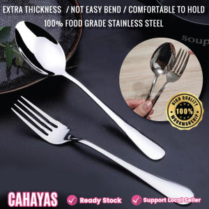[6PCS HARGA BORONG] [Msia Stock] Cahayas Extra Thick Hotel Quality Table Spoon Tebal Cutlery Set Sudu Stainless Steel Spoon and Fork Set Sudu Garpu Set