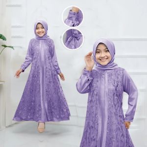 Gamis Anak Perempuan Terbaru 2025/Maxi Shakira Kids 3-14 Tahun Matt Moscrepe Mix Brokat Mutiara