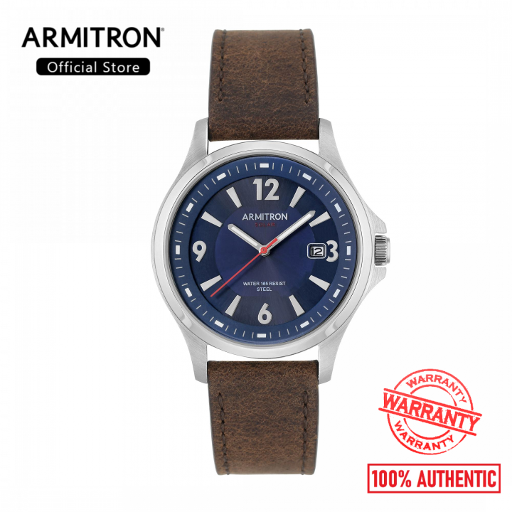 Armitron Solar Brown Leather Strap Analog Watch AR-20/5262NVSVBN