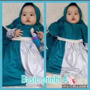 Gaudy - Alula Dress Newborn Gamis Kids Set Hijab Baju Muslim Syari Anak Perempuan 0-12 Bulan