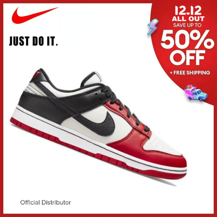 NIKE DUΝK Low for men and women Low-top Sneakers-Black Red White ...