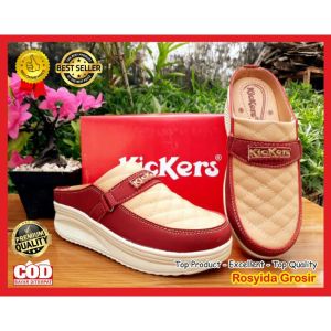 SANDAL WANITA SLOP WEDGES KICKERS CANTIK KEKINIAN 01K 2 Warna