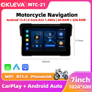 EKLEVA Android 13 Motorcycle WiFi MOTO Navigation Wireless CarPlay 7 inch Wireless Android Auto 4-core A53