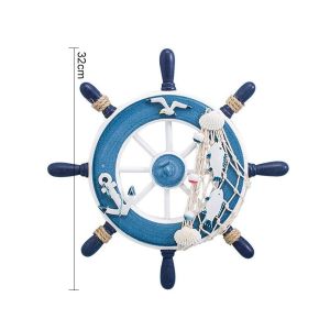 Creative Wood Ship Wheel Boat Steering Rudder Anchor Mediterranean Ornament Nautical Theme Birthday Party Decorations Home Decor
