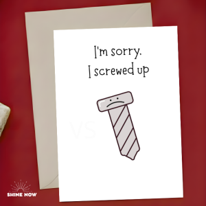 Honest Sorry Card “I Screwed Up” Apology Card Minimalist Cute Sorry Card for Girlfriend Boyfriend Greeting Card