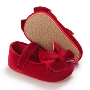 0-1 years old lovely bow princess shoes rubber soled non slip shoes babys first walking shoes