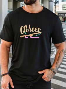 Mens 100% Cotton Printed T-Shirt Cheer Pattern Summer Casual Oversized Round Neck Short Sleeve Comfortable Daily Wear Tee