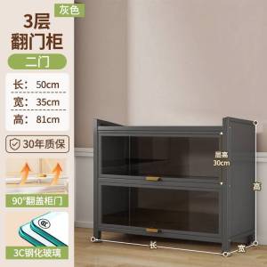 Steel bookcase with door tempered glass dustproof storage cabinet childrens home bookshelf living room figurine iron display cabinet