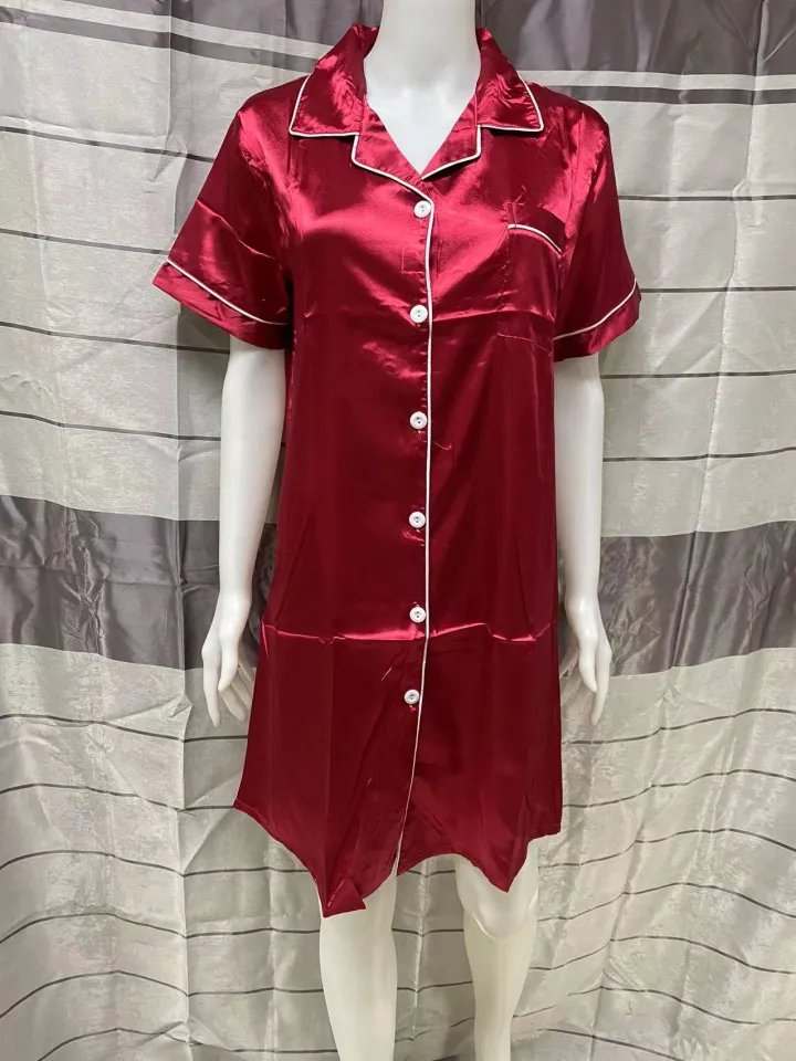 Silk Dress Womens Lingerie Plain Sleepwear Satin Nightdress pajama